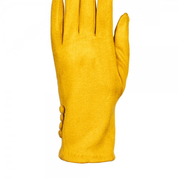 Дамски ръкавици Nika жълт цвят, 2 - Kalapod.bg